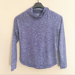 Athleta Girl Heathered Blue hooded sweatshirt Light weight Size XL 14